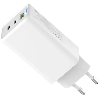 Мережевий ЗП СolorWay 2xUSB-C+USB 65W GaN Mini White (CW-CHS058PD-WT) Мережевий ЗП СolorWay 2xUSB-C+USB 65W GaN Mini White (CW-CHS058PD-WT)