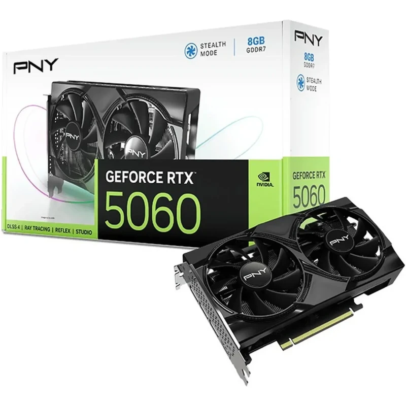 Відеокарта PNY Nvidia GeForce RTX 5060 Dual Fan GPU 8G (VCG50608DFXPB1)