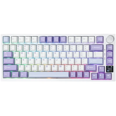 Клавіатура Ajazz AK820 Pro RGB Flying Fish Switch Wireless With Screen (AK820PRO-FF-PWB) Purple