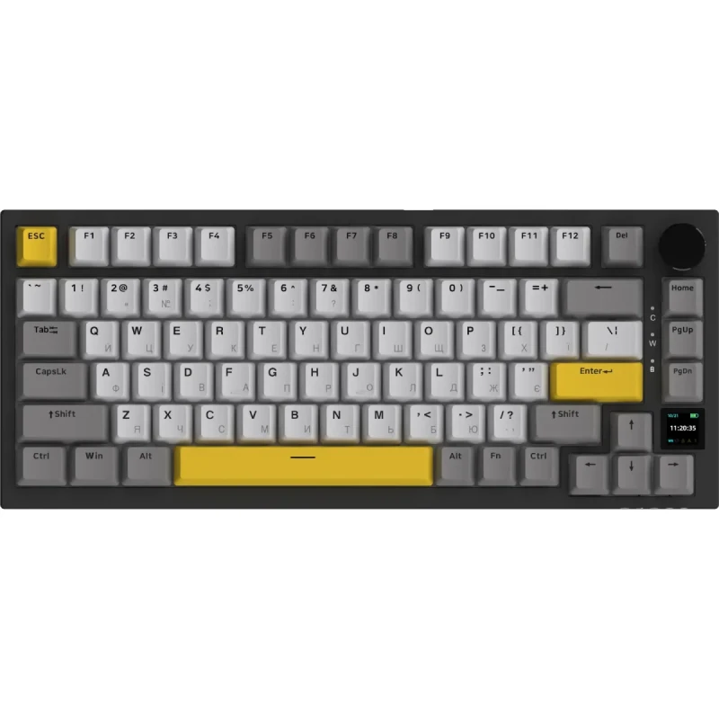 Клавіатура Ajazz AK820 Pro RGB Flying Fish Switch Wireless With Screen (AK820PRO-FF-BGY) Black