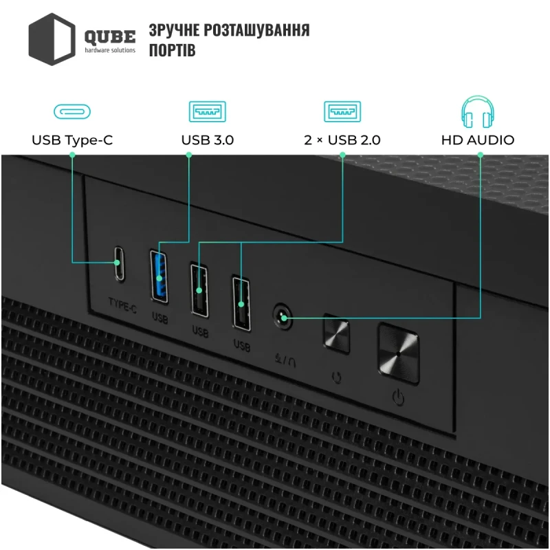 Корпус QUBE FORT ARGB Black (FORT_GBNU3)