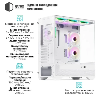 Корпус QUBE FORT ARGB White (FORT_GWNU3)