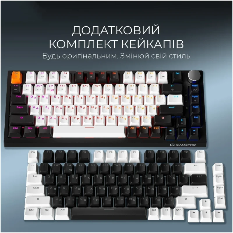 Клавіатура GamePro Asgard Valhalla QLAB Orange Switch RGB Wireless/Bluetooth/USB-C (MK160B Pro)
