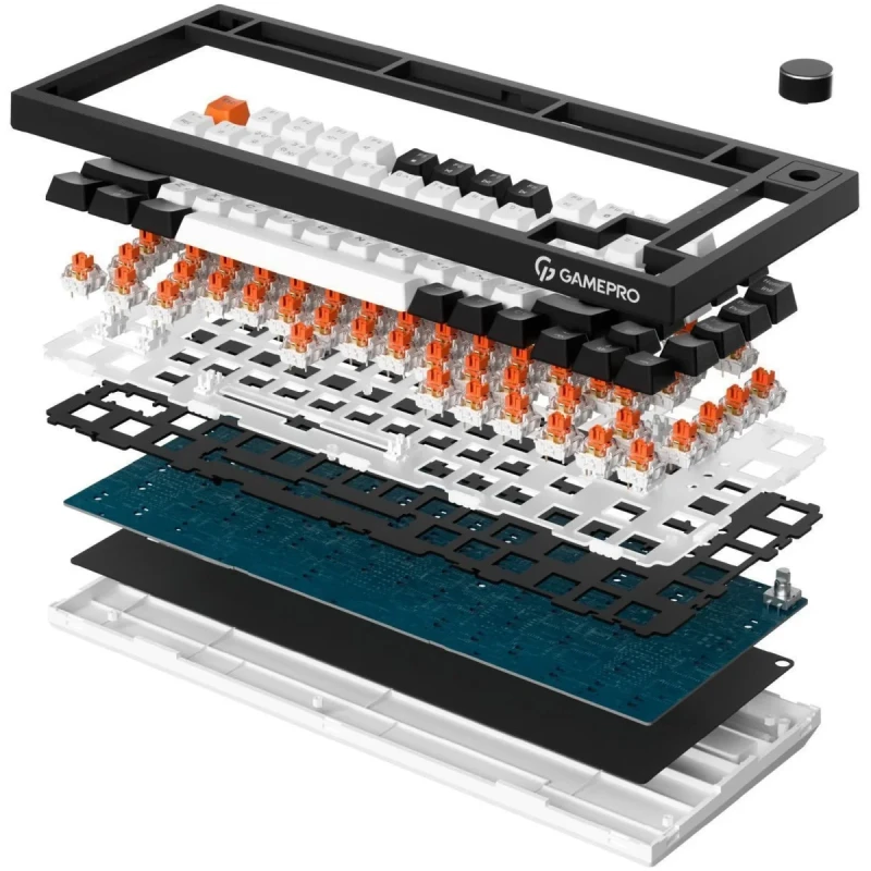 Клавіатура GamePro Asgard Valhalla QLAB Orange Switch RGB Wireless/Bluetooth/USB-C (MK160B Pro)