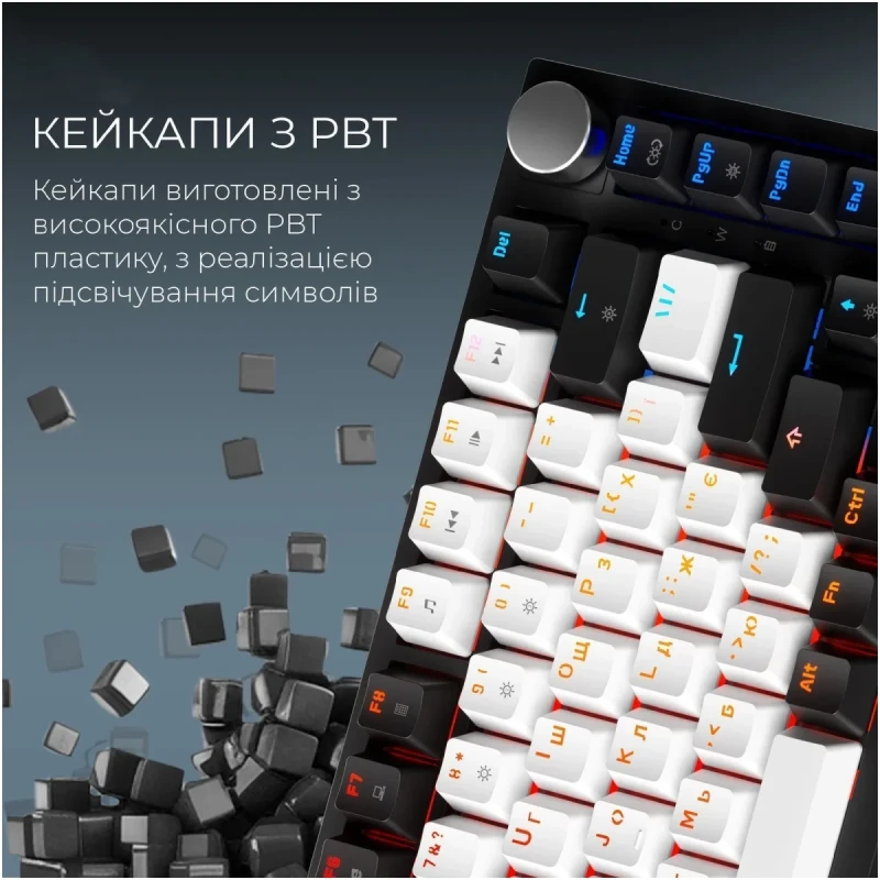 Клавіатура GamePro Asgard Valhalla QLAB Orange Switch RGB Wireless/Bluetooth/USB-C (MK160B Pro)