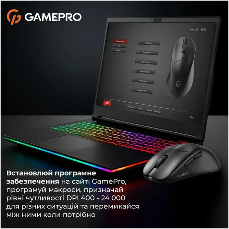 Мишка GamePro Genesis  Avenger Wireless/Bluetooth/USB-C Black (GM096B)
