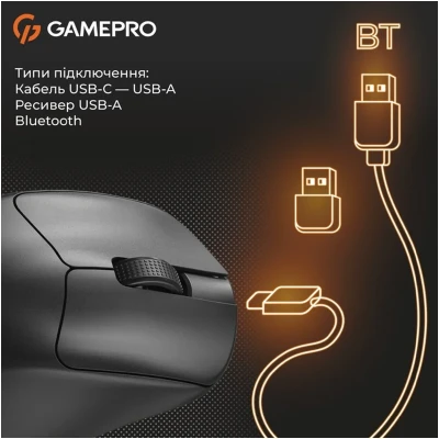 Мишка GamePro Genesis  Avenger Wireless/Bluetooth/USB-C Black (GM096B)