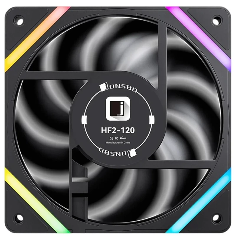 Кулер JONSBO HF2-120BR Reverse ARGB Black (120mm, 800-2200RPM, 29,5dB, 4pin+LED 3pin)
