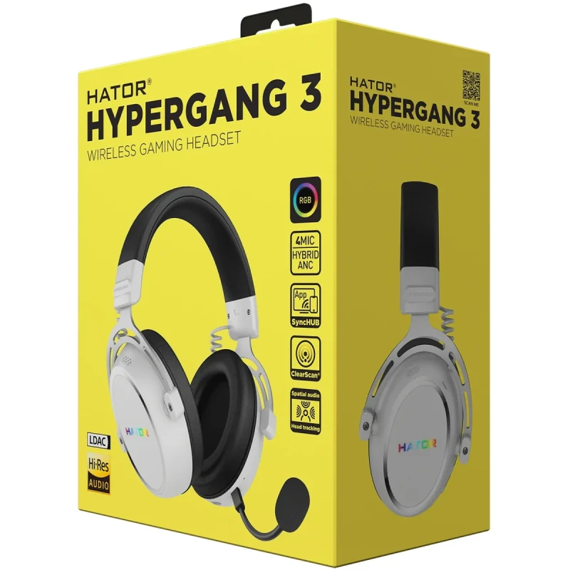 Навушники HATOR Hypergang 3 Hi-Res SyncHUB Wireless White (ESH56)