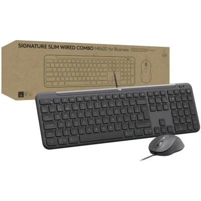 Комплект клавіатура та мишка Logitech Signature Slim MK620 for Business USB-C UA Graphite (920-013349)