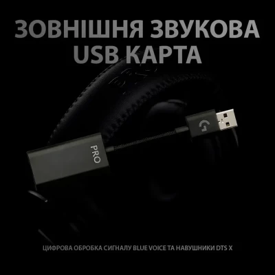 Навушники Logitech G PRO X Gaming Headset + Stand USB Black (991-000358) Навушники Logitech G PRO X Gaming Headset + Stand USB Black (991-000358)