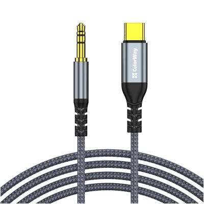 Адаптер ColorWay USB-C to 3.5 mm mini-Jack 1.2 м Grey (CW-CBPDJ071-G)