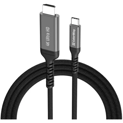 Кабель ColorWay USB-C to HDMI 4K 60Hz 2m Black (CW-CBCHD077-BK)