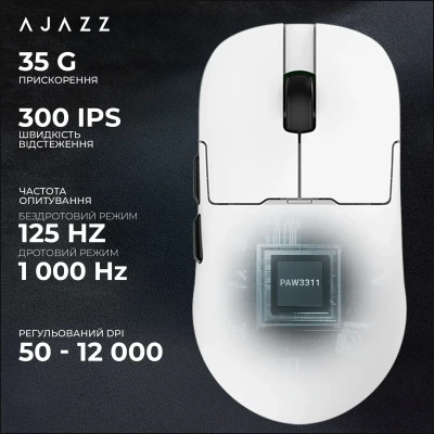 Мишка Ajazz AJ159P MC Wireless 3 Mod Charging Dock (AJ159P-MC-W) White Мишка Ajazz AJ159P MC Wireless 3 Mod Charging Dock (AJ159P-MC-W) White