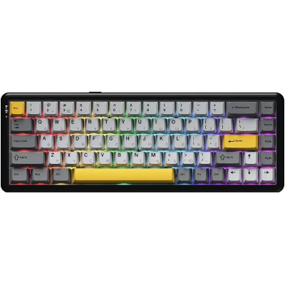 Клавіатура Ajazz AK680 MAX (8+8K) RGB Magnetic Switches Wireless (AK680-M-BGY-A) Black/Grey/Yellow