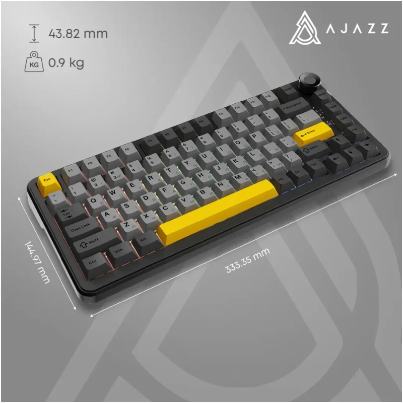 Клавіатура Ajazz AK820 MAX PLUS RGB Daydream Switch Wireless (AK820MAX-DD-BGY) Black/Gray/Yellow