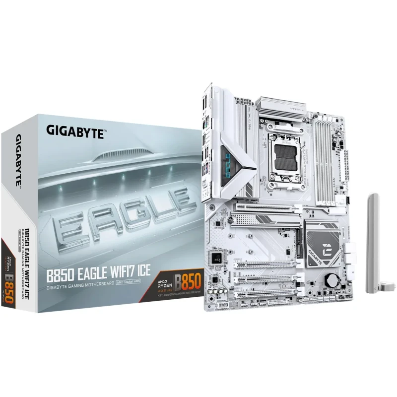 Материнська плата GIGABYTE B850 EAGLE WIFI7 ICE (sAM5, AMD B850, DDR5, ATX)