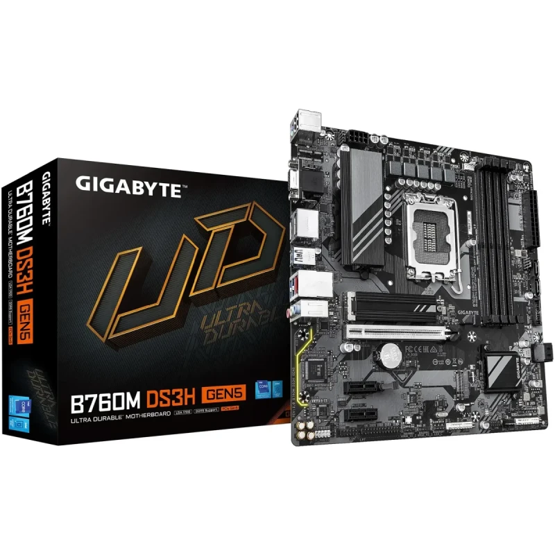 Материнська плата GIGABYTE B760M DS3H GEN5 (s1700, Intel B760, DDR5, mATX)