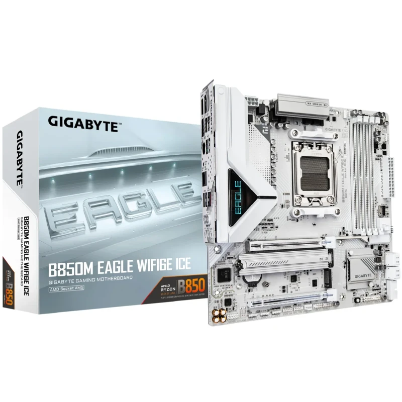 Материнська плата GIGABYTE B850M EAGLE WIFI6E ICE (sAM5, AMD B850, DDR5, mATX)
