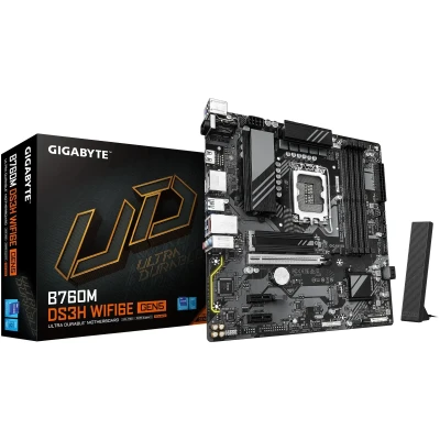 Материнська плата GIGABYTE B760M DS3H WIFI6E GEN5 (s1700, Intel B760, DDR5, mATX)