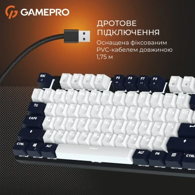 Клавіатура GamePro Genesis Metallic MK110B Outemu Red Switch USB UA Black (MK110B)