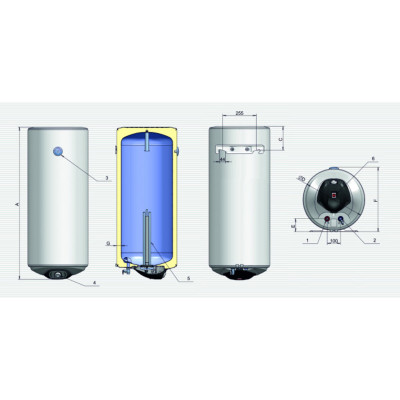 Водонагрівач Eldom Eureka 80 SLIM  2x1.0 kW  WV08039D