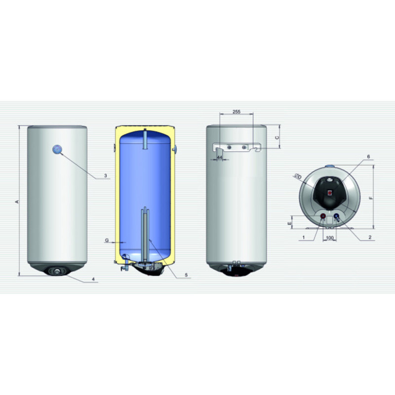 Водонагрівач Eldom Eureka 80 SLIM  2x1.0 kW  WV08039D