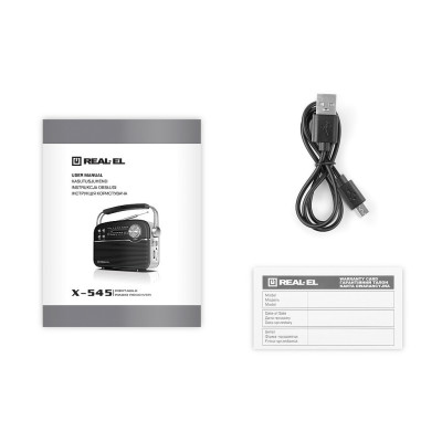 Портативний радіоприймач REAL-EL X-545 Black (EL121800005) Портативний радіоприймач REAL-EL X-545 Black (EL121800005)