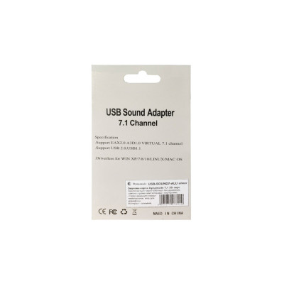Звукова плата Dynamode USB-SOUND7-ALU black Звукова плата Dynamode USB-SOUND7-ALU black