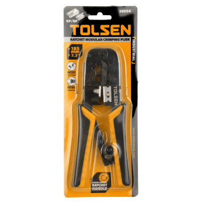 Інструмент Tolsen для обжиму конекторів 6P, 8P (38054) Інструмент Tolsen для обжиму конекторів 6P, 8P (38054)