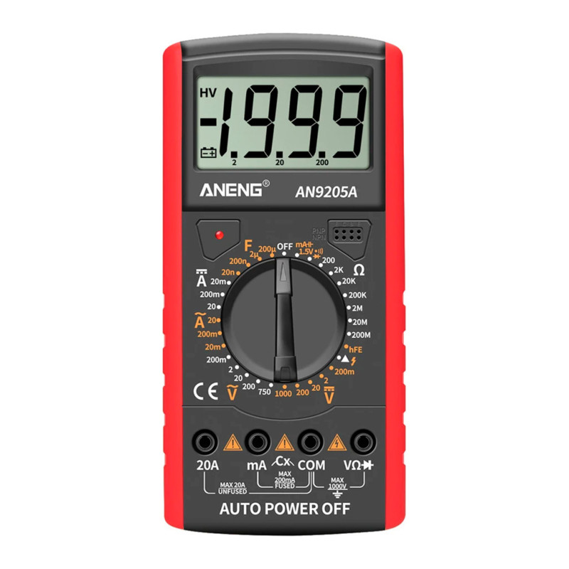 Цифровий мультиметр ANENG AN9205A, V, A, R, F, функція hFE (AN9205A)
