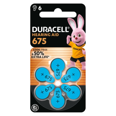 Батарейка Duracell для слухових апаратів розмір 675, 6 шт. в упаковці (5004326) Батарейка Duracell для слухових апаратів розмір 675, 6 шт. в упаковці (5004326)