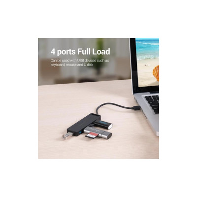 Зчитувач флеш-карт USB 3.0 to SD/TF 0.15m black Vention (CLPBB)