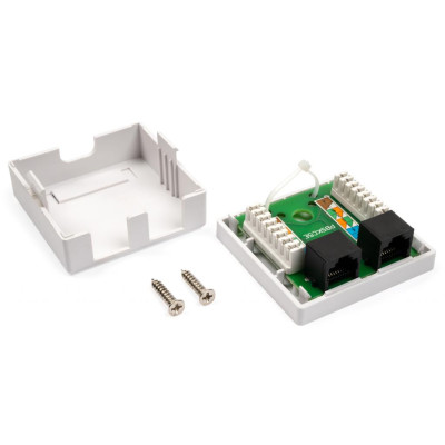 Комп'ютерна розетка RJ45x2 UTP cat.5e 8P8C Vinga (VCPRJ45O2) Комп'ютерна розетка RJ45x2 UTP cat.5e 8P8C Vinga (VCPRJ45O2)