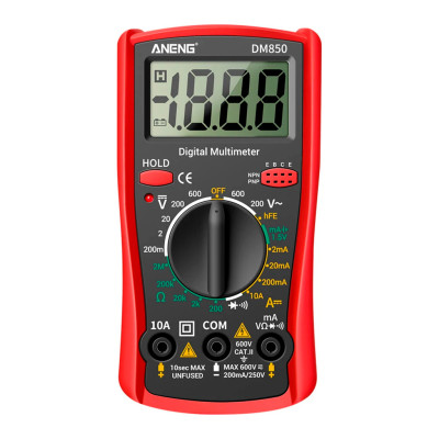 Цифровий мультиметр ANENG DM850, V, A, R, функція hFE (AN-DM850)