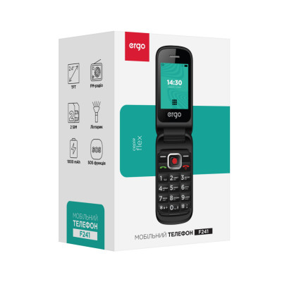 Мобільний телефон Ergo F241 Black Мобільний телефон Ergo F241 Black
