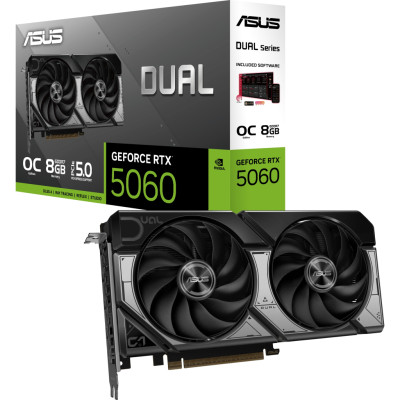 Відеокарта ASUS GeForce RTX5060 8Gb DUAL OC (DUAL-RTX5060-O8G) Відеокарта ASUS GeForce RTX5060 8Gb DUAL OC (DUAL-RTX5060-O8G)
