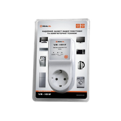 Реле напруги REAL-EL VR-101F, white (EL122300009) Реле напруги REAL-EL VR-101F, white (EL122300009)