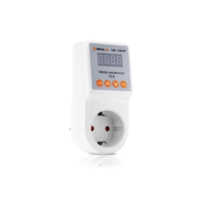 Реле напруги REAL-EL VR-107P, white (EL122300008) Реле напруги REAL-EL VR-107P, white (EL122300008)