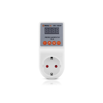 Реле напруги REAL-EL VR-107P, white (EL122300008) Реле напруги REAL-EL VR-107P, white (EL122300008)