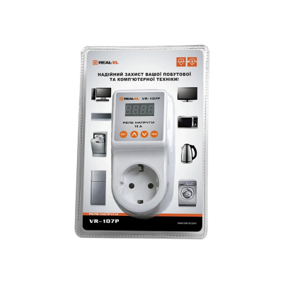 Реле напруги REAL-EL VR-107P, white (EL122300008) Реле напруги REAL-EL VR-107P, white (EL122300008)