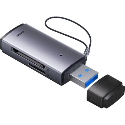 Зчитувач флеш-карт Baseus USB to SD/TF gray (WKQX060013)