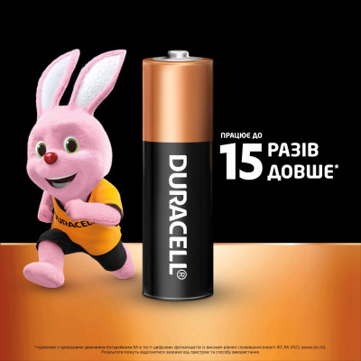 Батарейка Duracell AA лужні 4 шт. в упаковці (5000394052536 / 81551270) Батарейка Duracell AA лужні 4 шт. в упаковці (5000394052536 / 81551270)