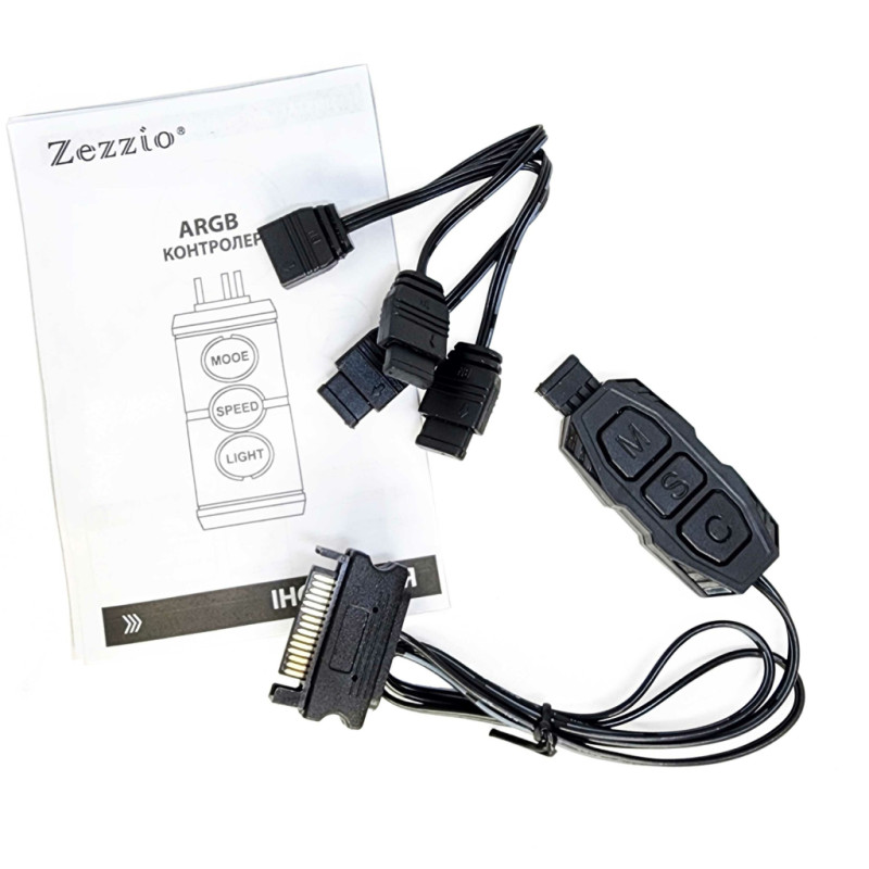 Модуль управління підсвічуванням Zezzio Контролер керування Zezzio ARGB 3-Pin 5V/SATA (Zezzio ARGB controller Sata) (Zezzio ARGB 3-Pin 5V/SATA)
