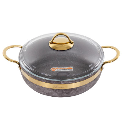 Сотейник Brioni антипригарний Royal Stone Sandstone gold 26 см, 2,8 л
