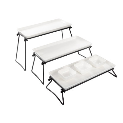 Набір з 3 сервірувальних блюд на підставці