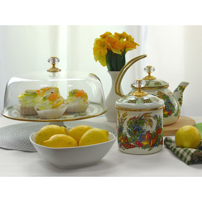 Тортівниця емальована "VITALY" Elmani з кришкою на ніжці, 30 см