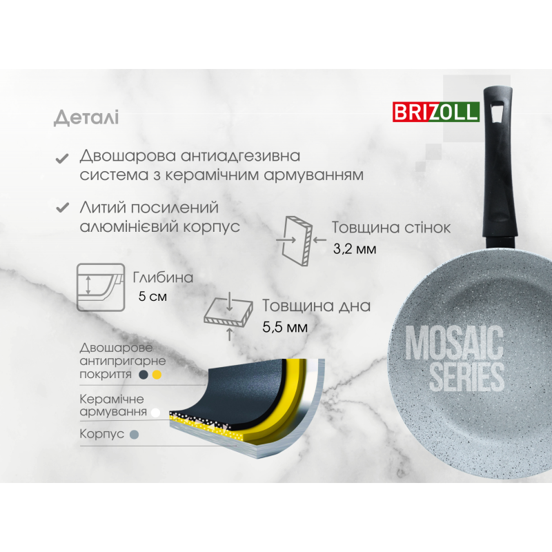Сковорода 24 см з антипригарним покриттям MOSAIC