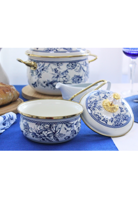 Ківш емальований "BUTTERFLY" Elmani з кришкою, 0,9 л, 14 см х 31 см