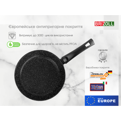 Сковорода 28 см з антипригарним покриттям SKY зі скляною кришкою